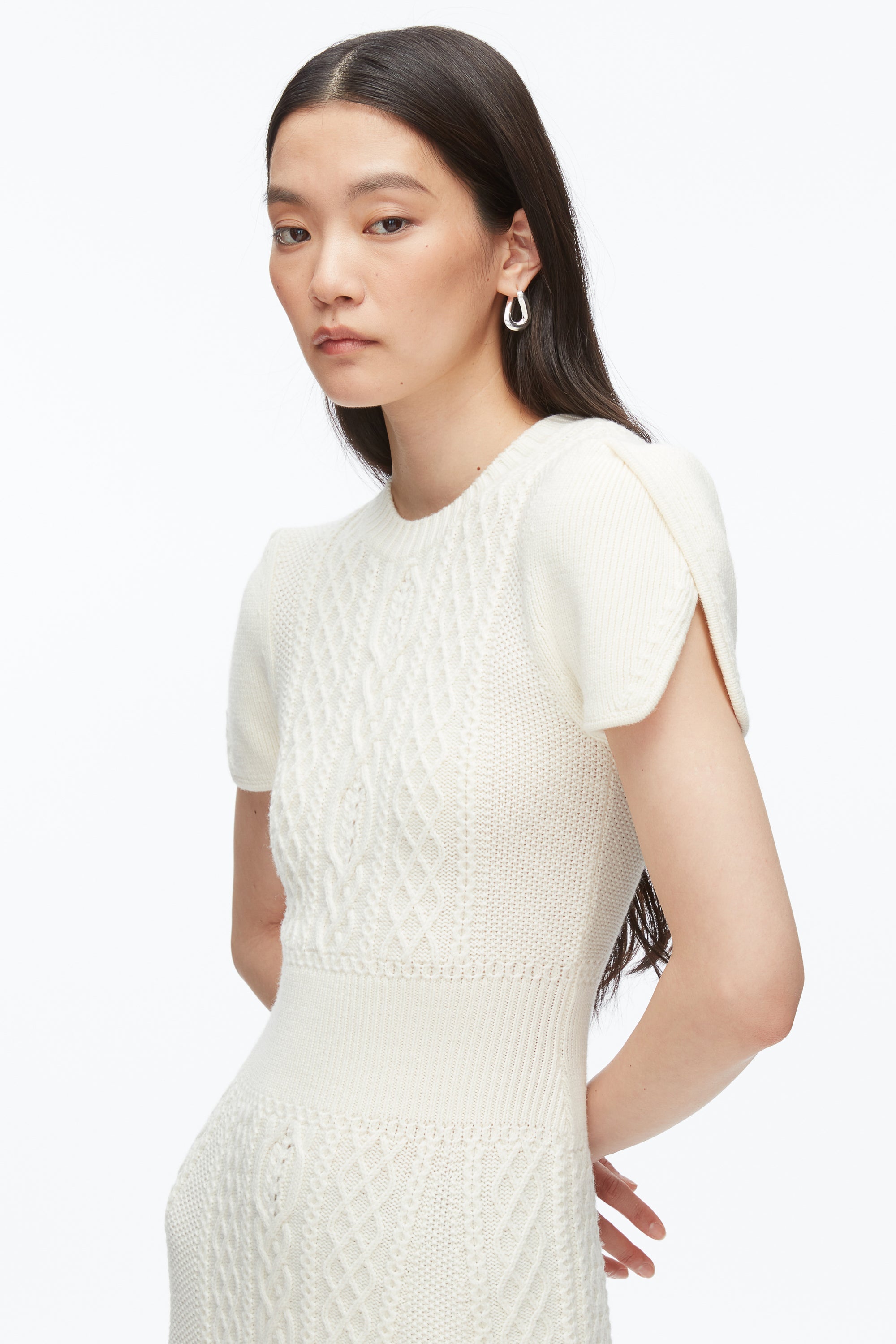 Ivory Cable Mix Tulip Dress | 3.1 Phillip Lim