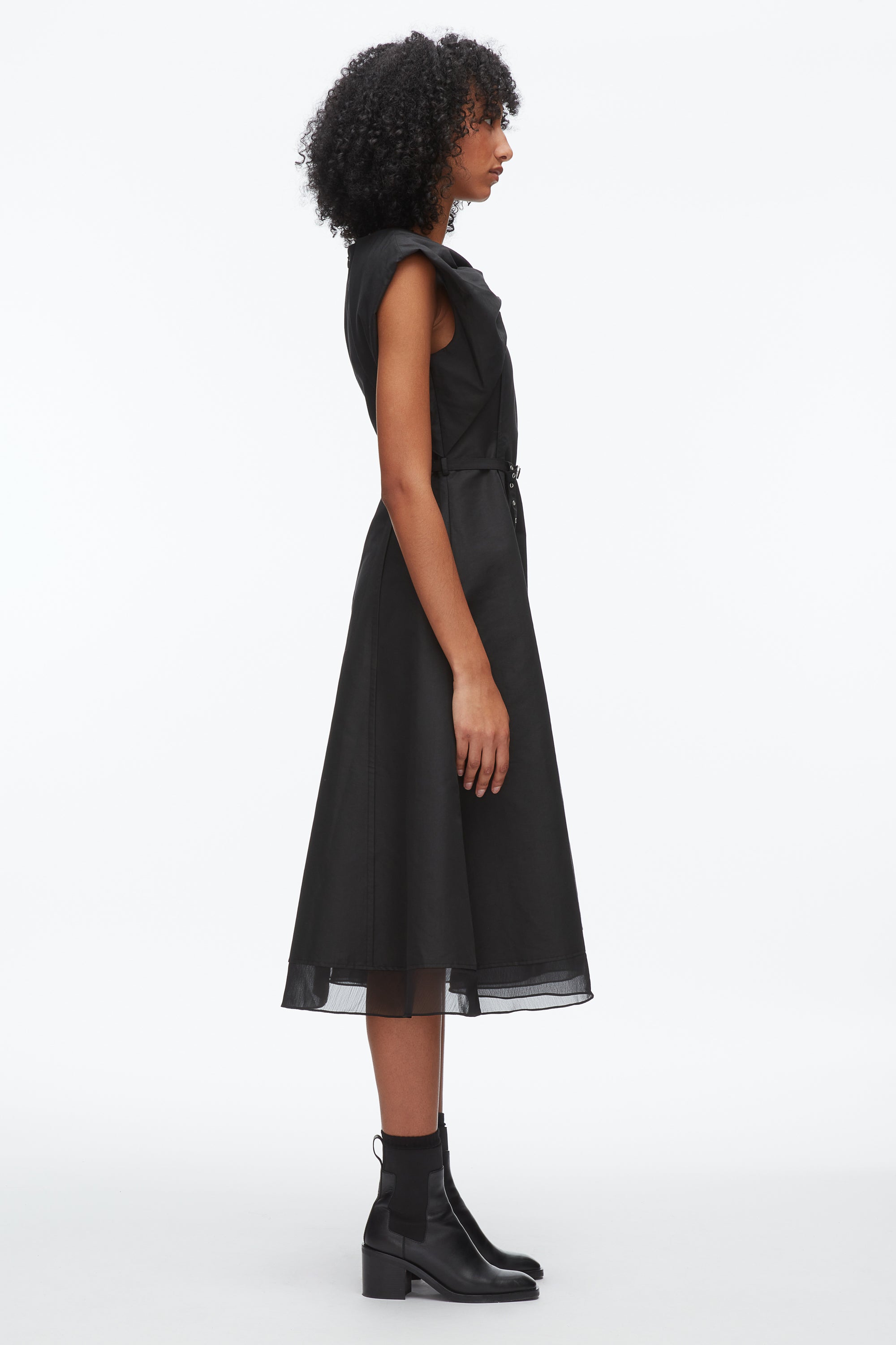 Black Draped Bow Dress with Belt | 3.1 Phillip Lim