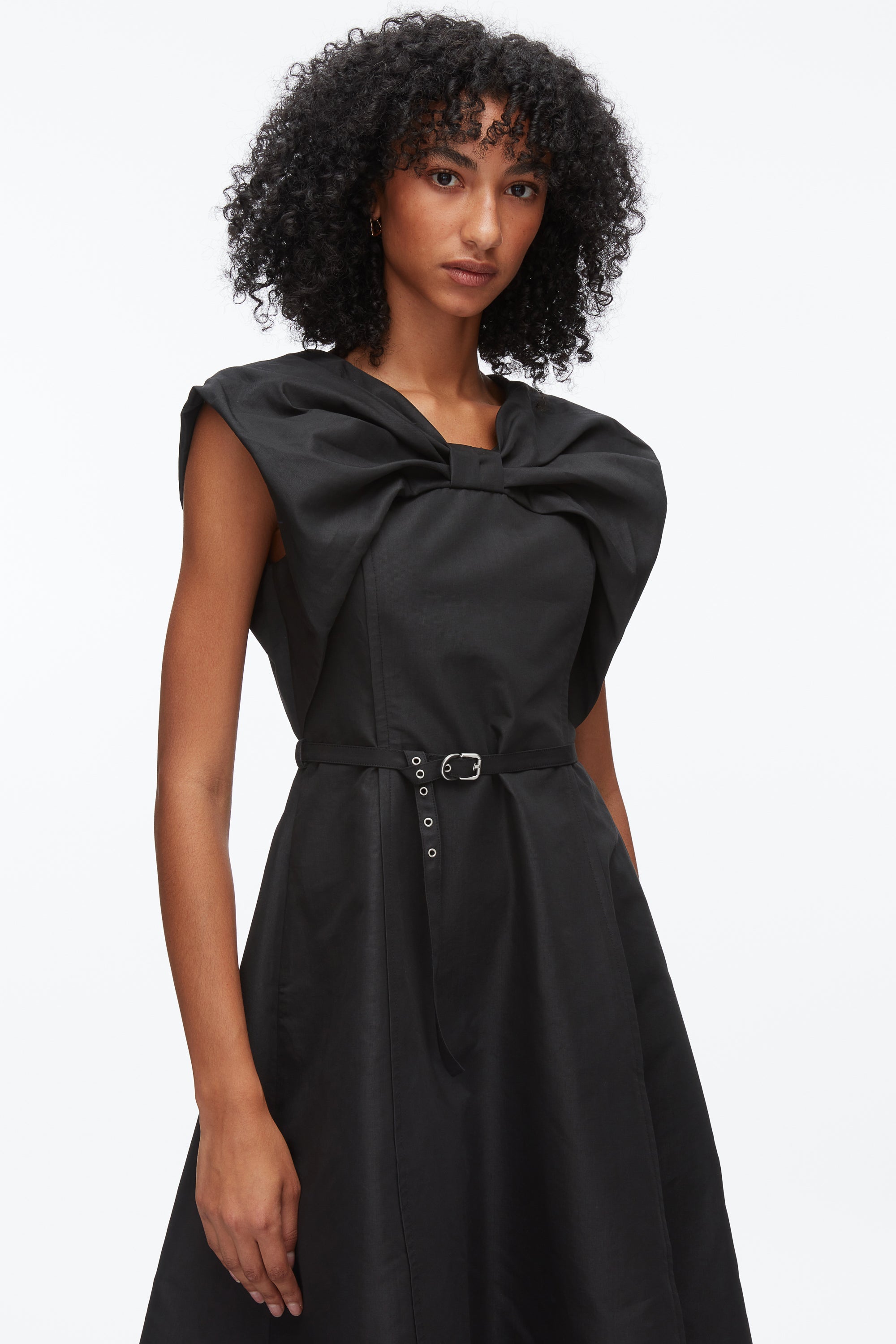 Black Draped Bow Dress with Belt | 3.1 Phillip Lim