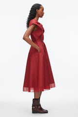 Crimson Draped Bow Dress with Belt | 3.1 Phillip Lim