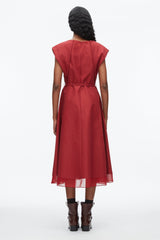 Crimson Draped Bow Dress with Belt | 3.1 Phillip Lim