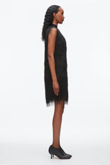Black Fringe Mock Neck Shift Dress | 3.1 Phillip Lim