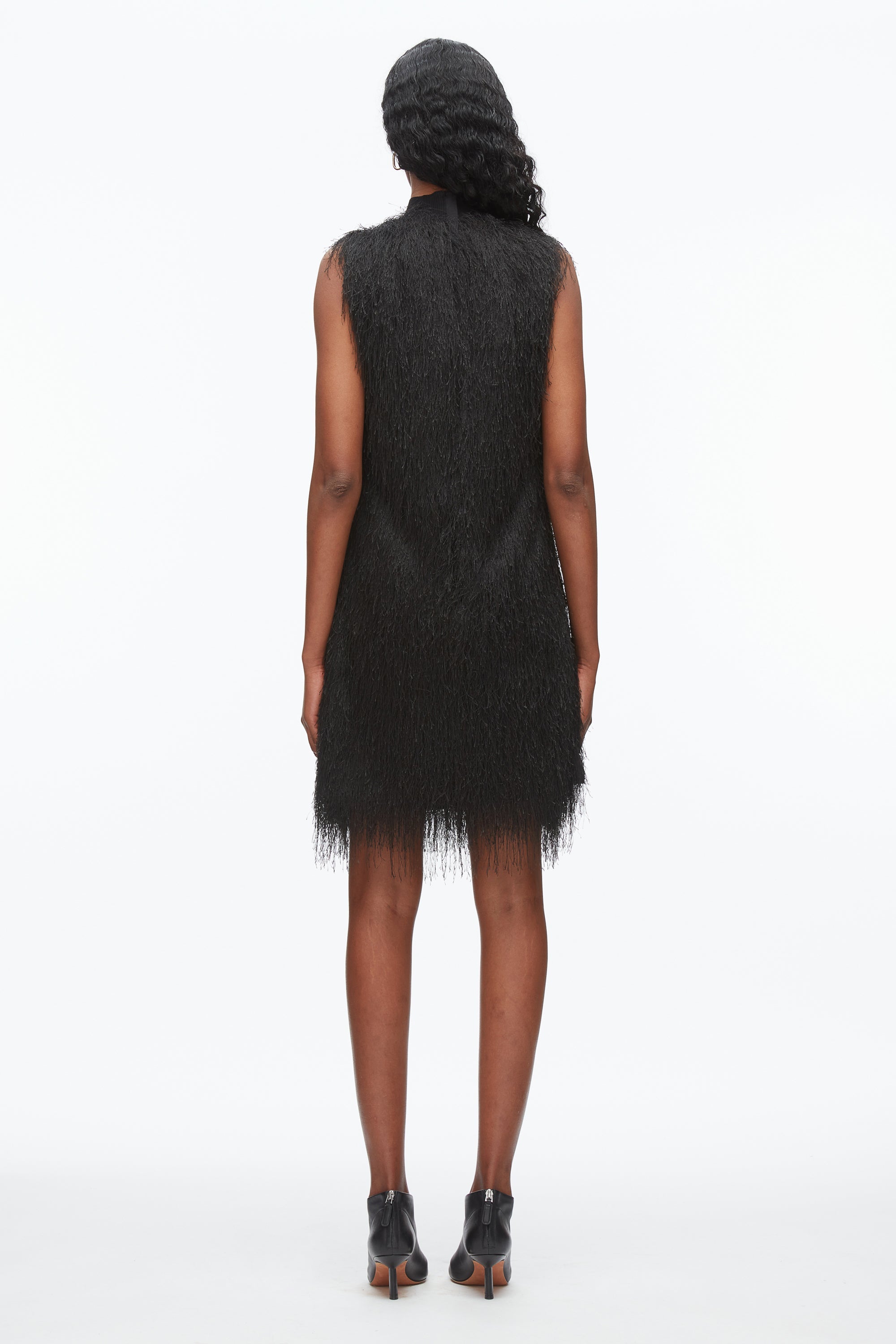 Black Fringe Mock Neck Shift Dress | 3.1 Phillip Lim