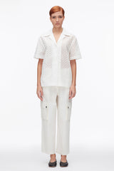 White Broderie Anglaise Patchwork Camp Shirt | 3.1 Phillip Lim