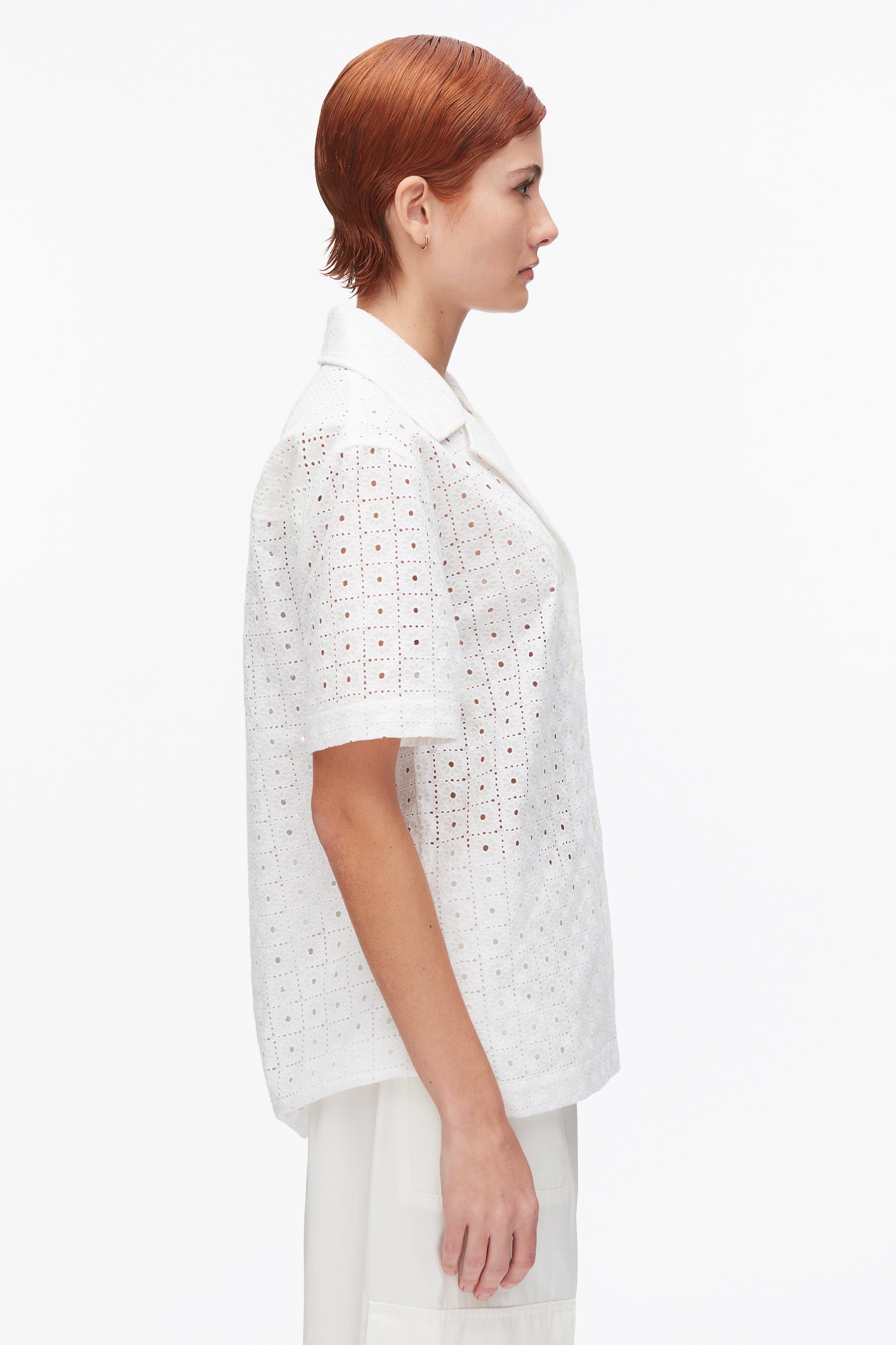 White Broderie Anglaise Patchwork Camp Shirt | 3.1 Phillip Lim