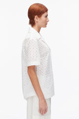 White Broderie Anglaise Patchwork Camp Shirt | 3.1 Phillip Lim