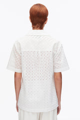 White Broderie Anglaise Patchwork Camp Shirt | 3.1 Phillip Lim