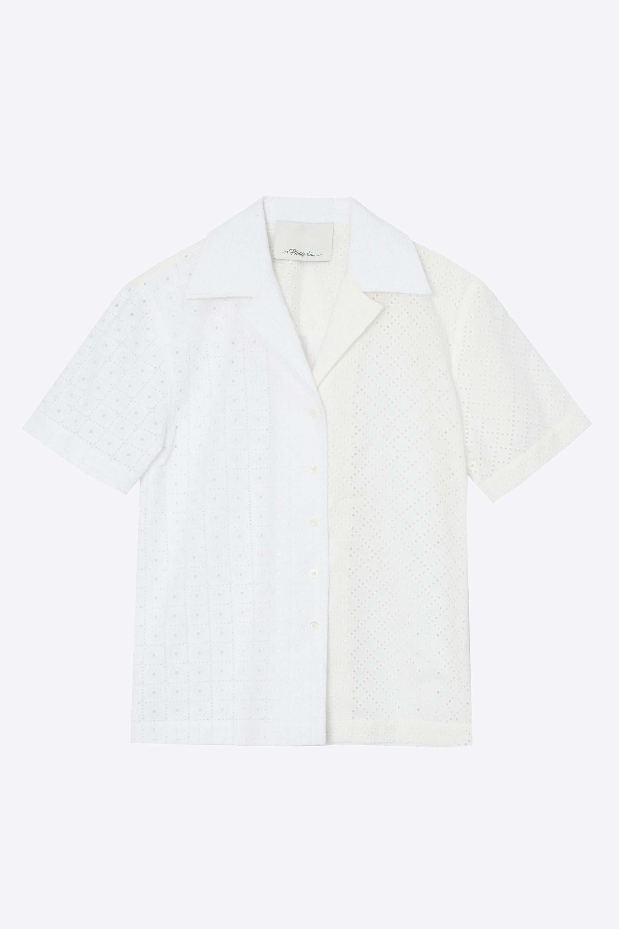 White Broderie Anglaise Patchwork Camp Shirt | 3.1 Phillip Lim