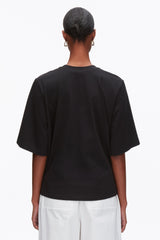 Black Trapeze T-Shirt with Floral Appliqué | 3.1 Phillip Lim