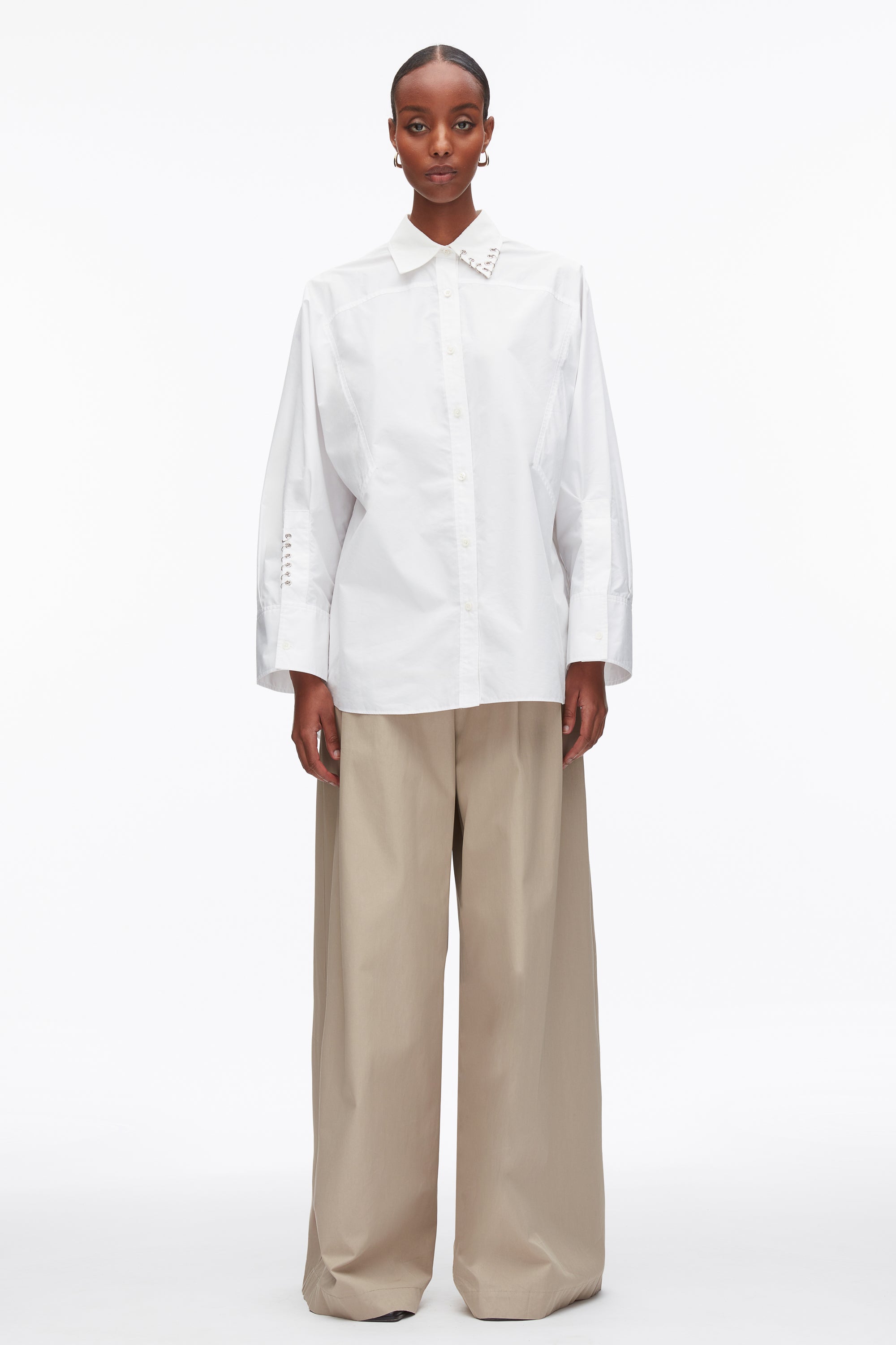 White Embellished Oversize Shirt | 3.1 Phillip Lim