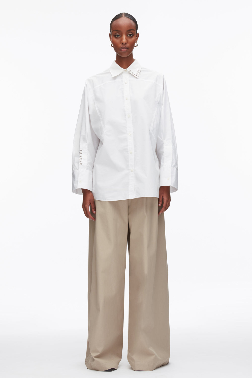 White Embellished Oversize Shirt | 3.1 Phillip Lim