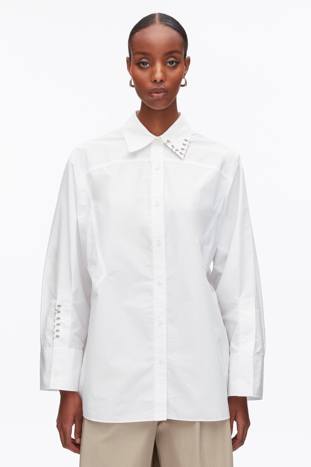 White Embellished Oversize Shirt | 3.1 Phillip Lim