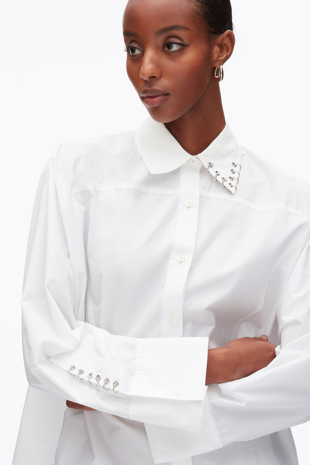 White Embellished Oversize Shirt | 3.1 Phillip Lim
