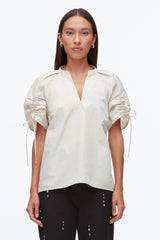 Stone Ruched Sleeve V-Neck Top | 3.1 Phillip Lim