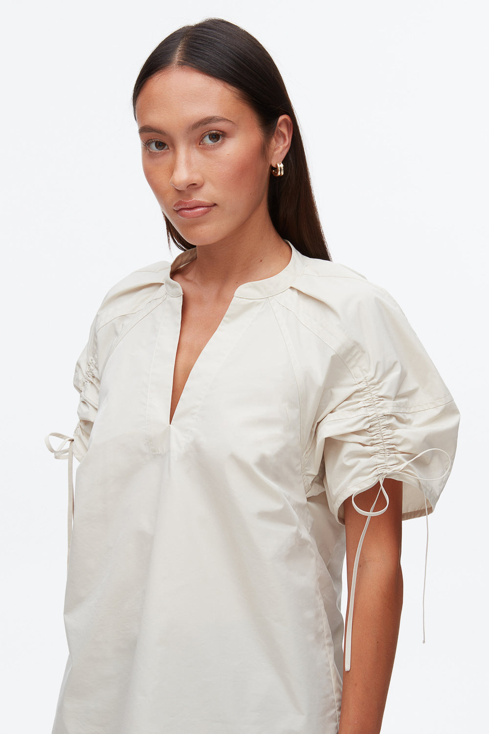 Stone Ruched Sleeve V-Neck Top | 3.1 Phillip Lim