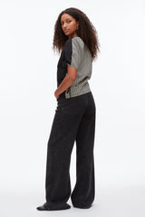Black-Black Multi Ruched T-Shirt with Poplin Back | 3.1 Phillip Lim