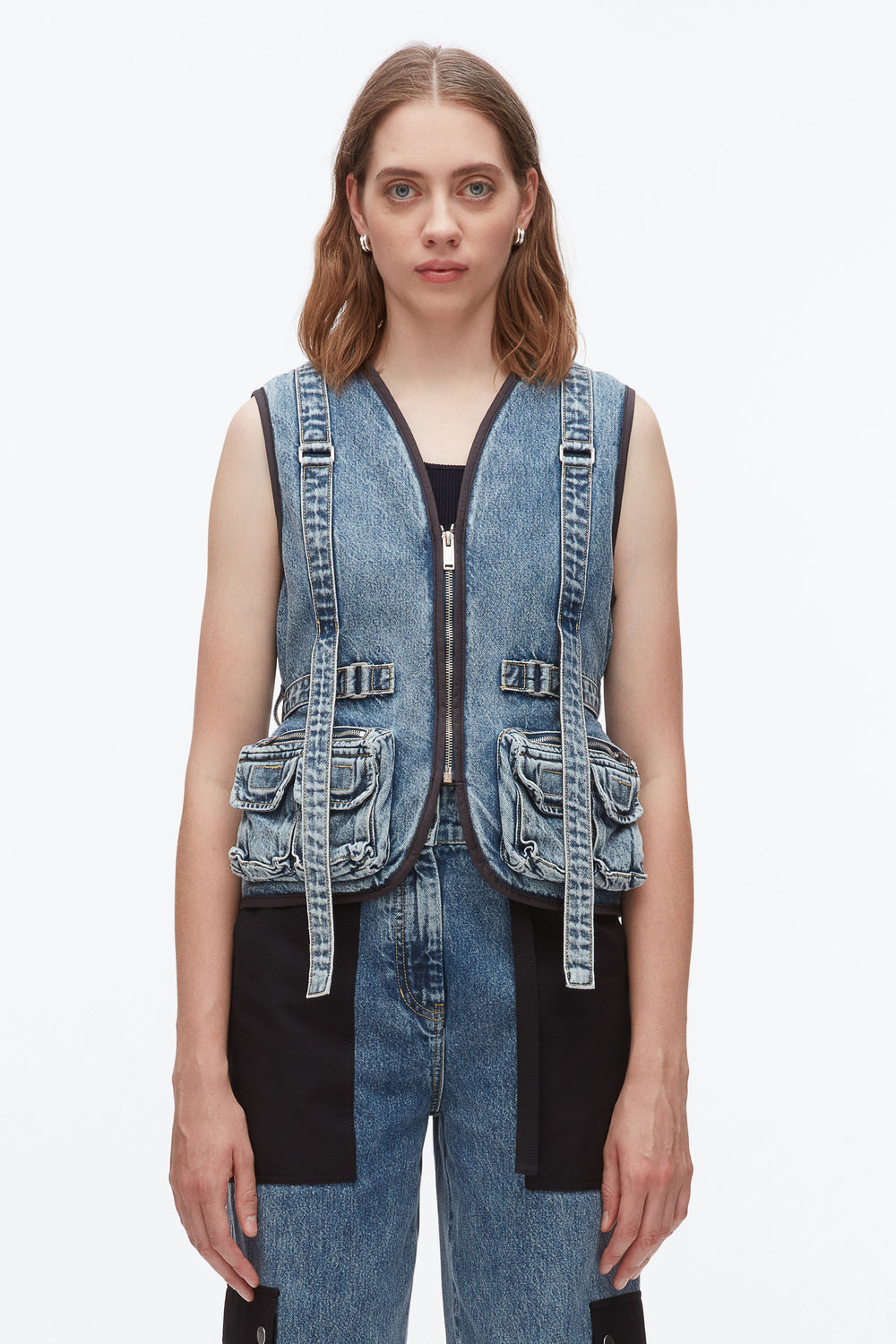 Washed Medium Blue Denim Field Vest | 3.1 Phillip Lim