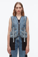 Washed Medium Blue Denim Field Vest | 3.1 Phillip Lim