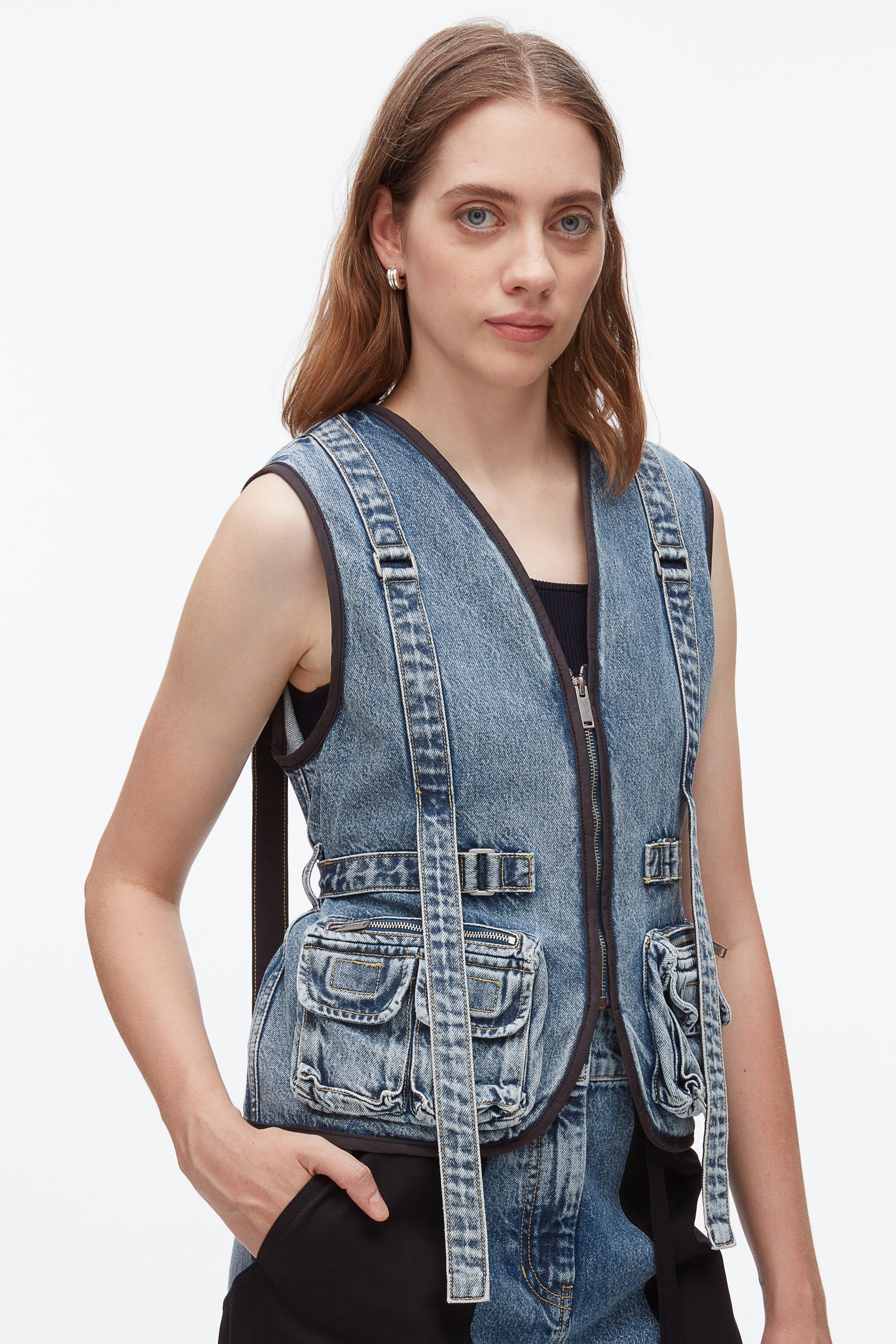 Washed Medium Blue Denim Field Vest | 3.1 Phillip Lim