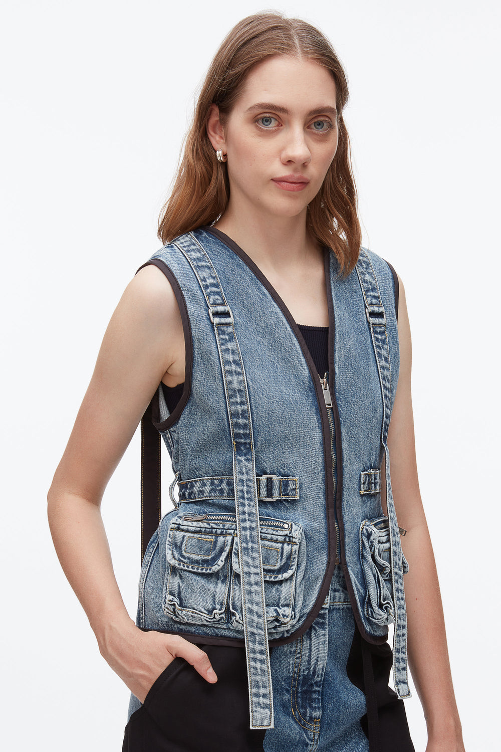 Washed Medium Blue Denim Field Vest | 3.1 Phillip Lim