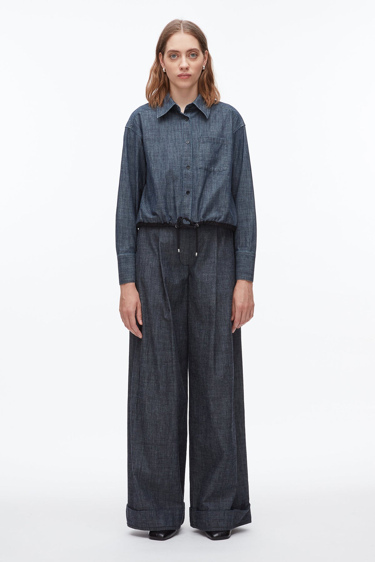 Washed Indigo Cropped Chambray Shirt | 3.1 Phillip Lim