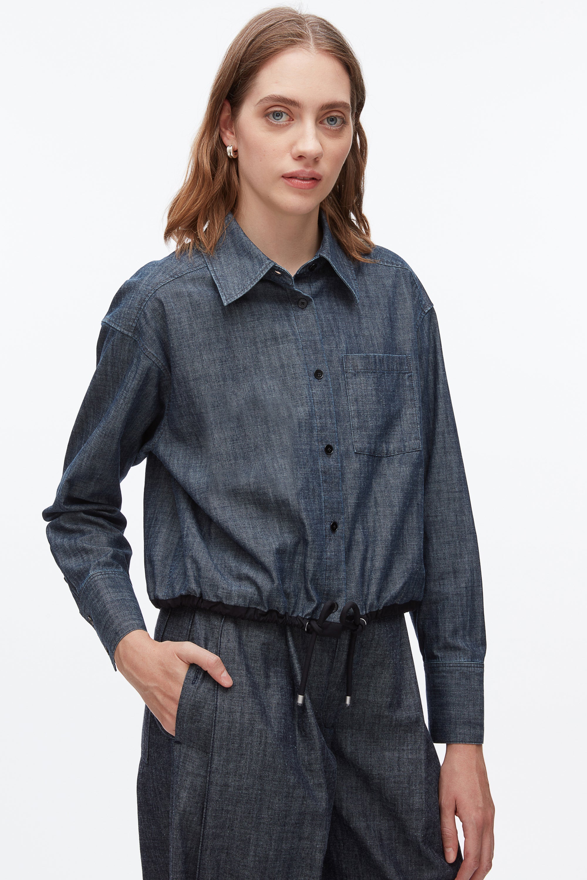 Washed Indigo Cropped Chambray Shirt | 3.1 Phillip Lim
