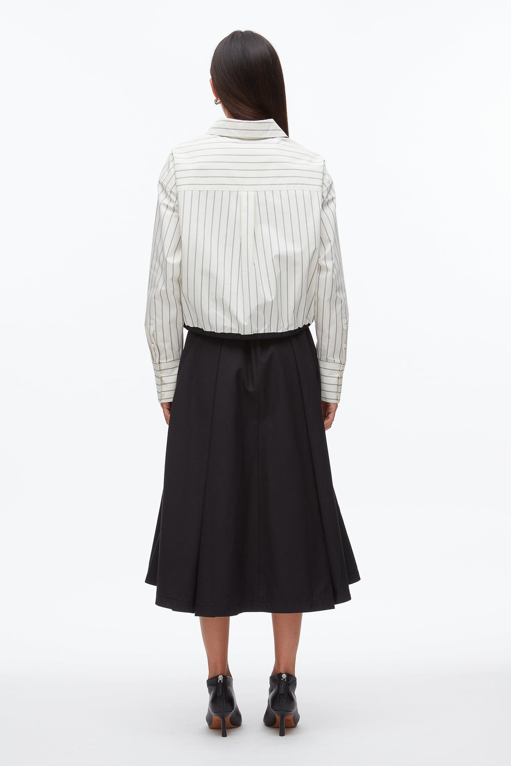 Cream Multi Drawcord Hem Stripe Shirt | 3.1 Phillip Lim