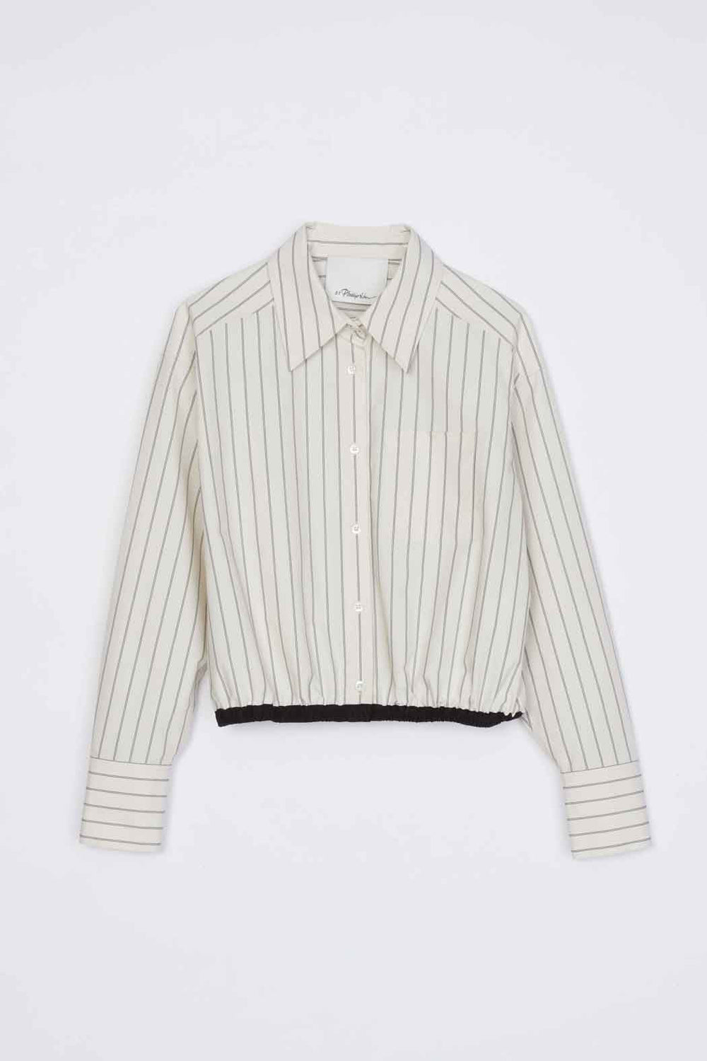 Cream Multi Drawcord Hem Stripe Shirt | 3.1 Phillip Lim