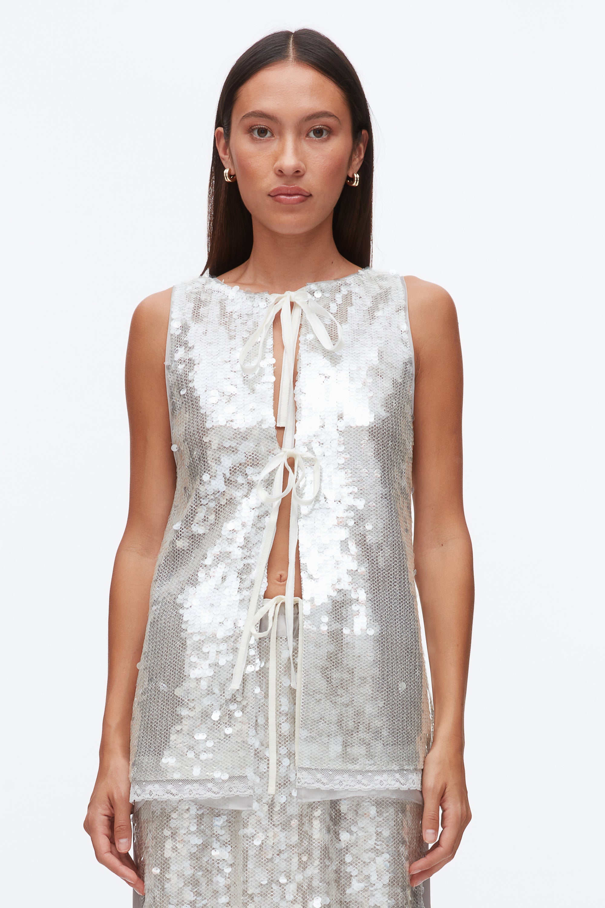 Fog Sequin Tank with Bows | 3.1 Phillip Lim