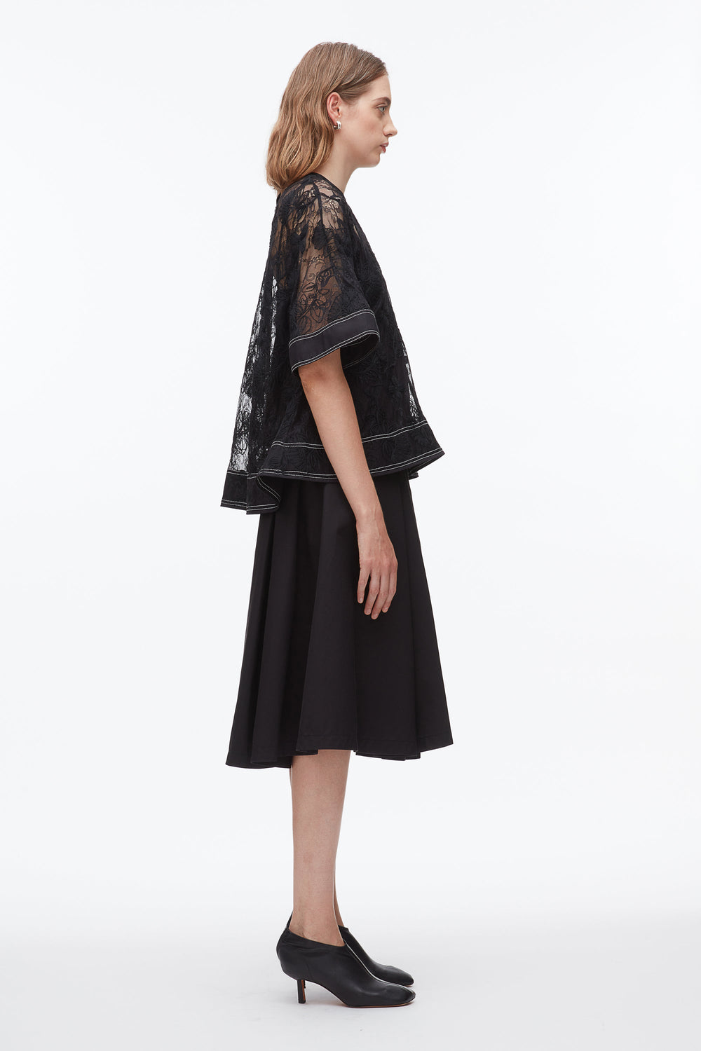 Black Dimensional Lace Flounce Top | 3.1 Phillip Lim