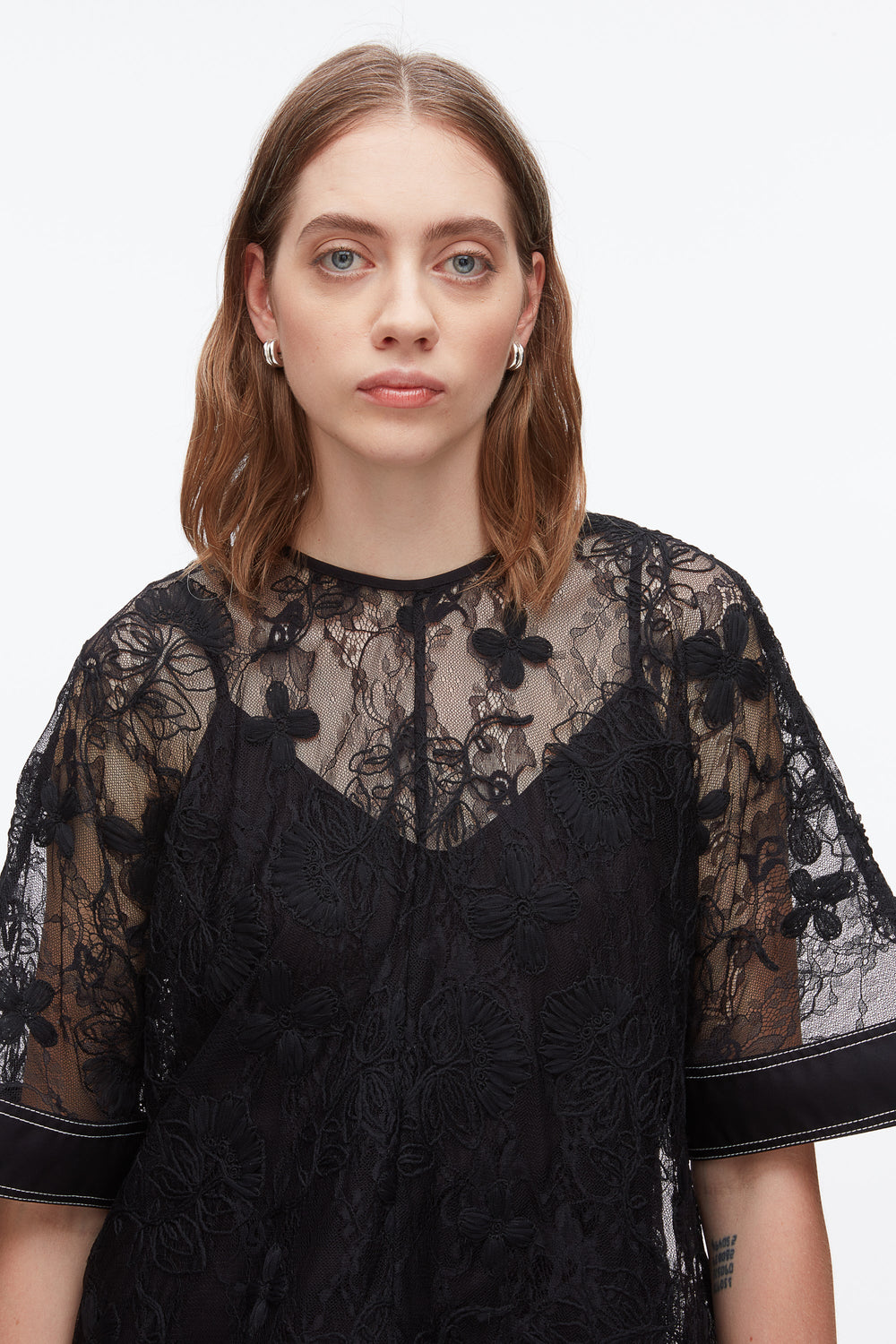 Black Dimensional Lace Flounce Top | 3.1 Phillip Lim