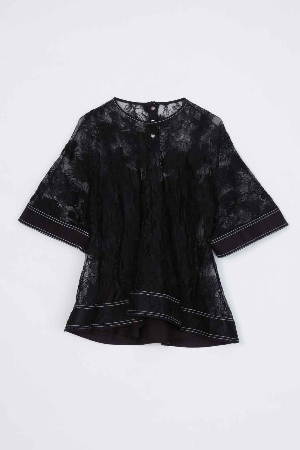 Black Dimensional Lace Flounce Top | 3.1 Phillip Lim