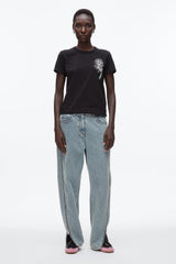 Black Flower Embroidery Merch Tee | 3.1 Phillip Lim