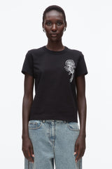 Black Flower Embroidery Merch Tee | 3.1 Phillip Lim