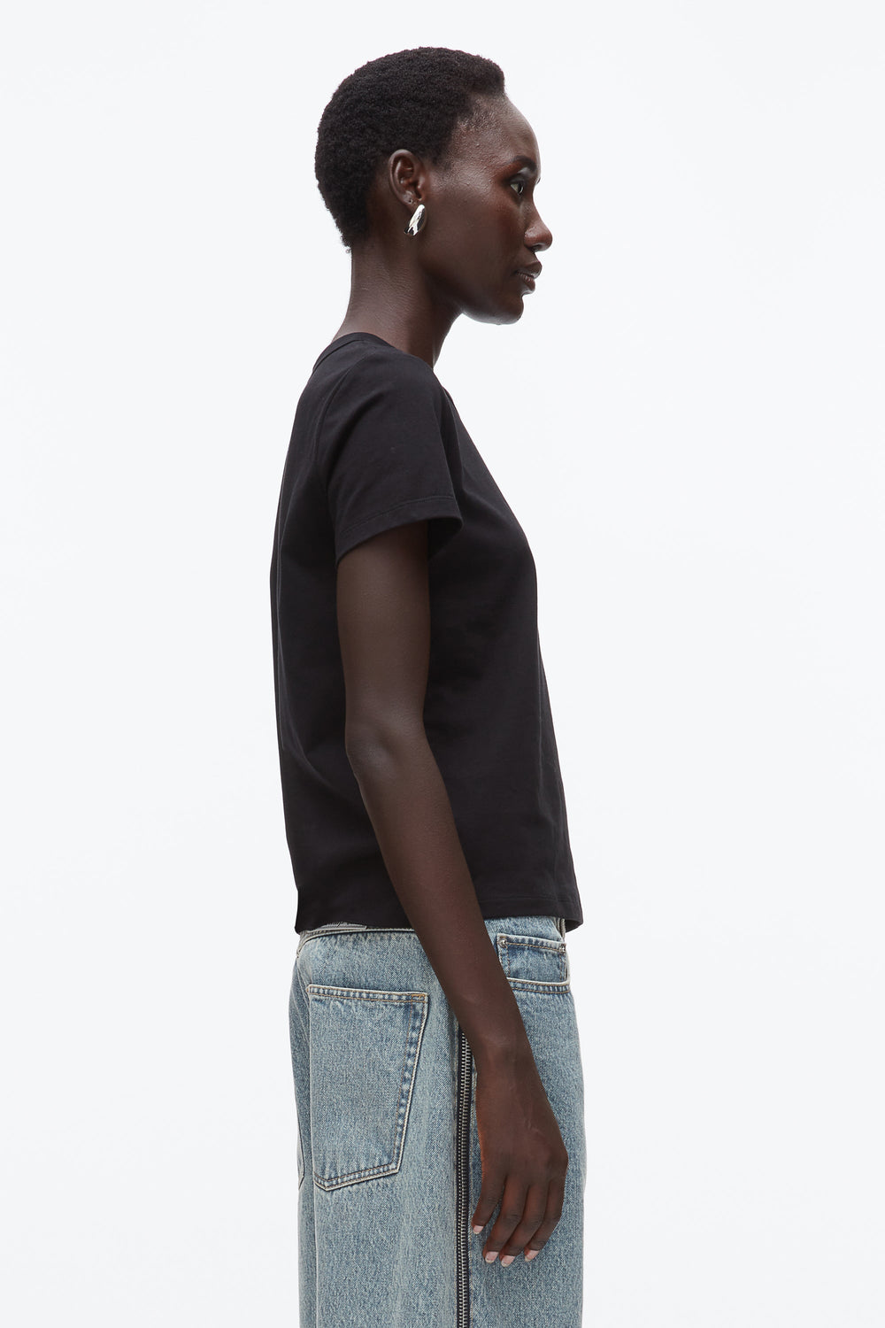 Black Flower Embroidery Merch Tee | 3.1 Phillip Lim