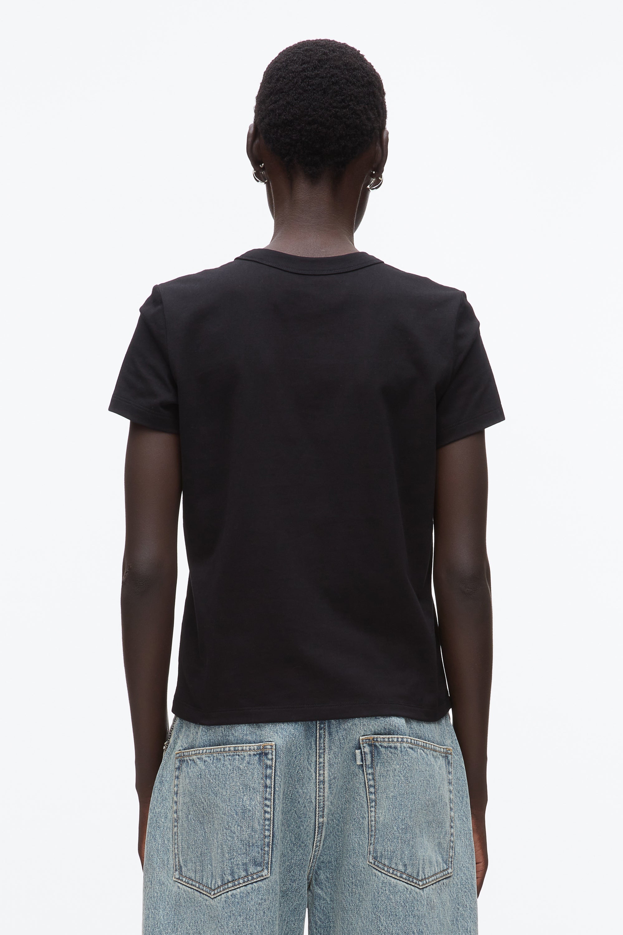 Black Flower Embroidery Merch Tee | 3.1 Phillip Lim