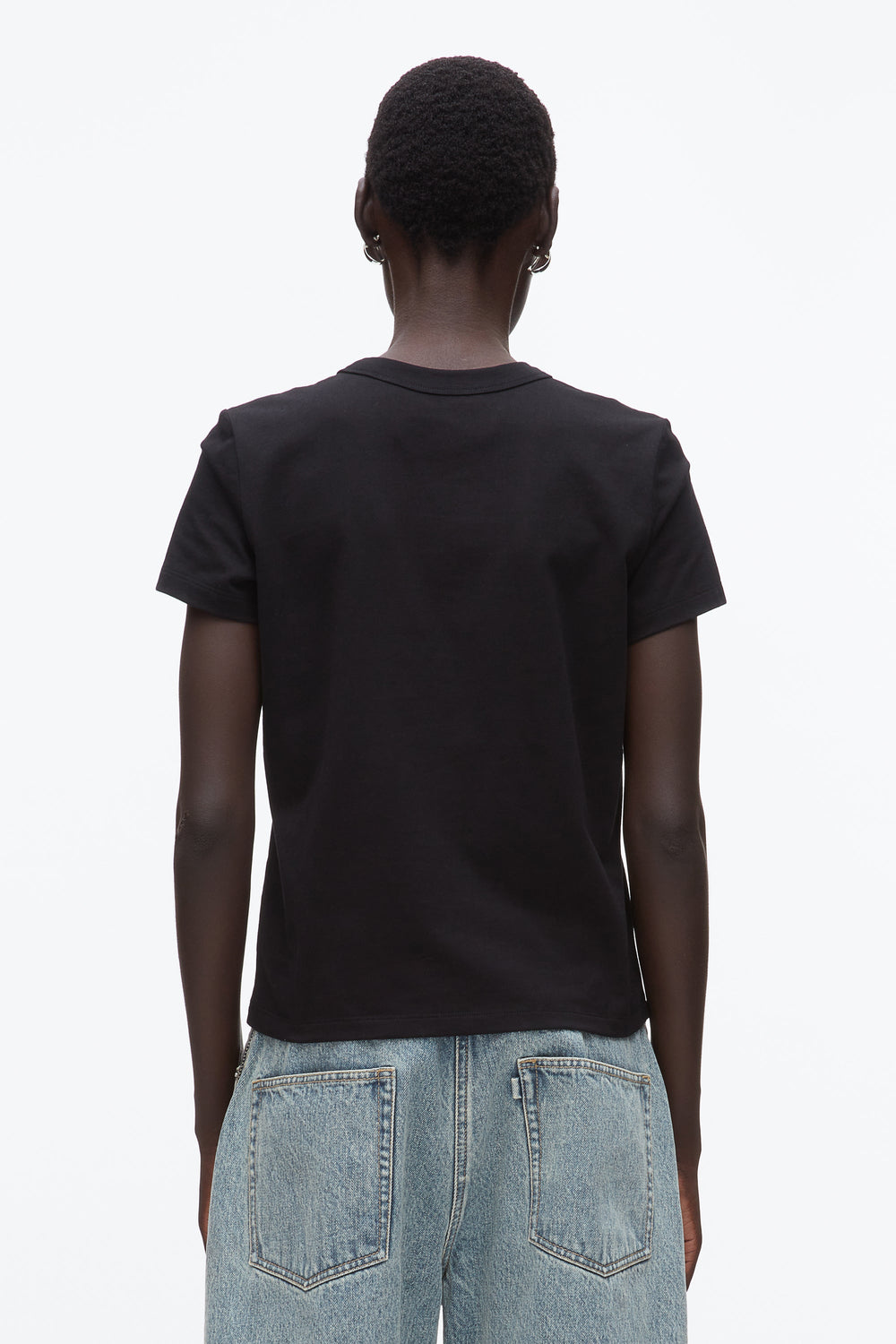 Black Flower Embroidery Merch Tee | 3.1 Phillip Lim