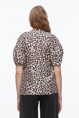 Chalk Multi Leopard Ruched Sleeve Top | 3.1 Phillip Lim