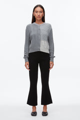 Dark Grey Melange Multi Mix Cable Crew Neck Cardigan | 3.1 Phillip Lim