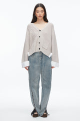 Oyster Cable Mix Boyfriend Cardigan | 3.1 Phillip Lim