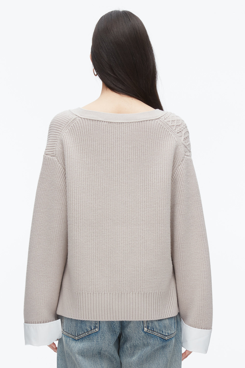Oyster Cable Mix Boyfriend Cardigan | 3.1 Phillip Lim