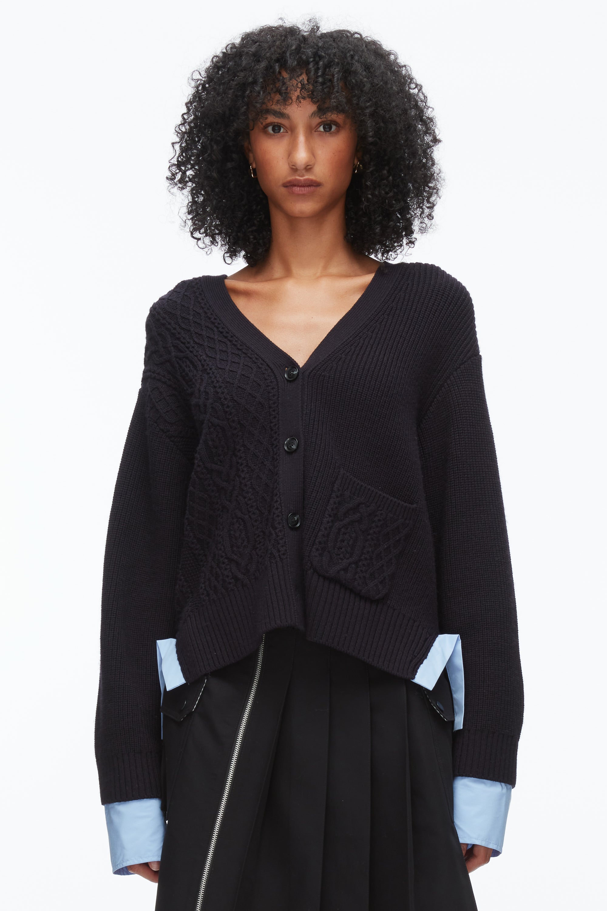 Midnight Cable Mix Boyfriend Cardigan | 3.1 Phillip Lim