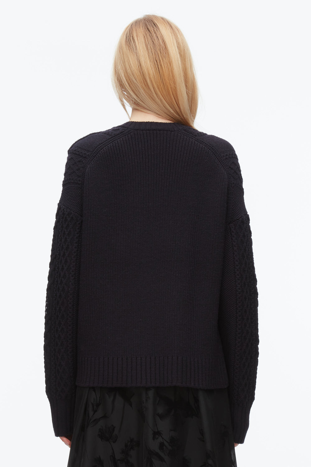 Midnight Cable Mix Double Layer Crewneck | 3.1 Phillip Lim