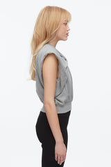 Grey Melange Draped Bow French Terry Top | 3.1 Phillip Lim