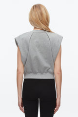 Grey Melange Draped Bow French Terry Top | 3.1 Phillip Lim