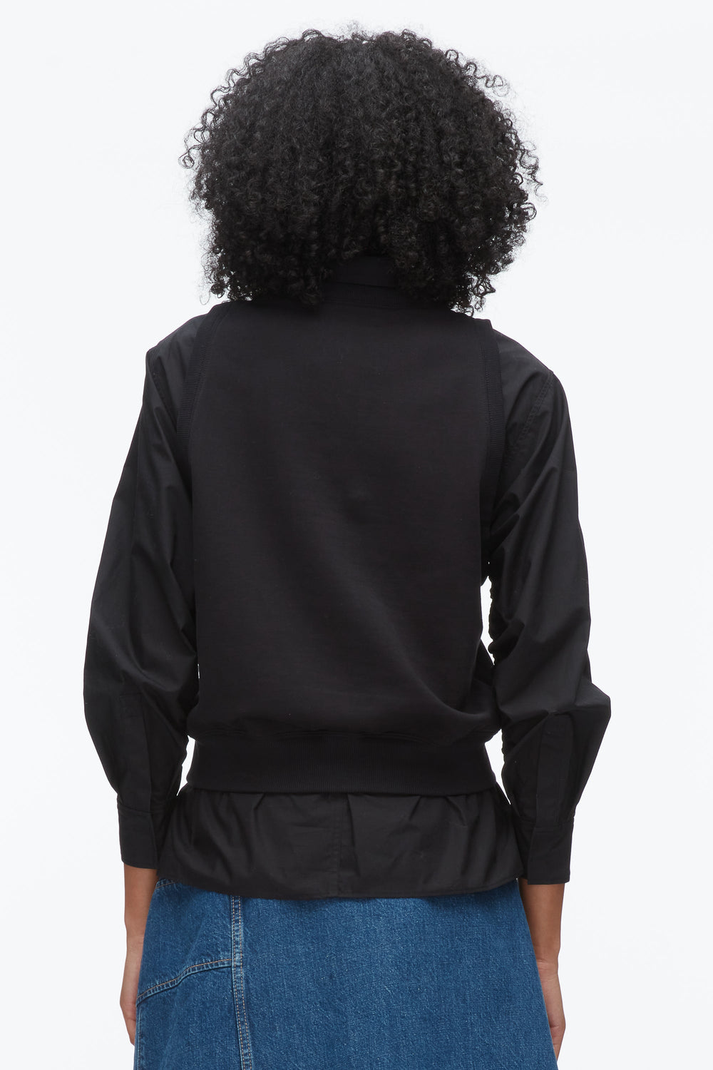 Black-Black Layered Vest Ruched Sleeve Shirt | 3.1 Phillip Lim