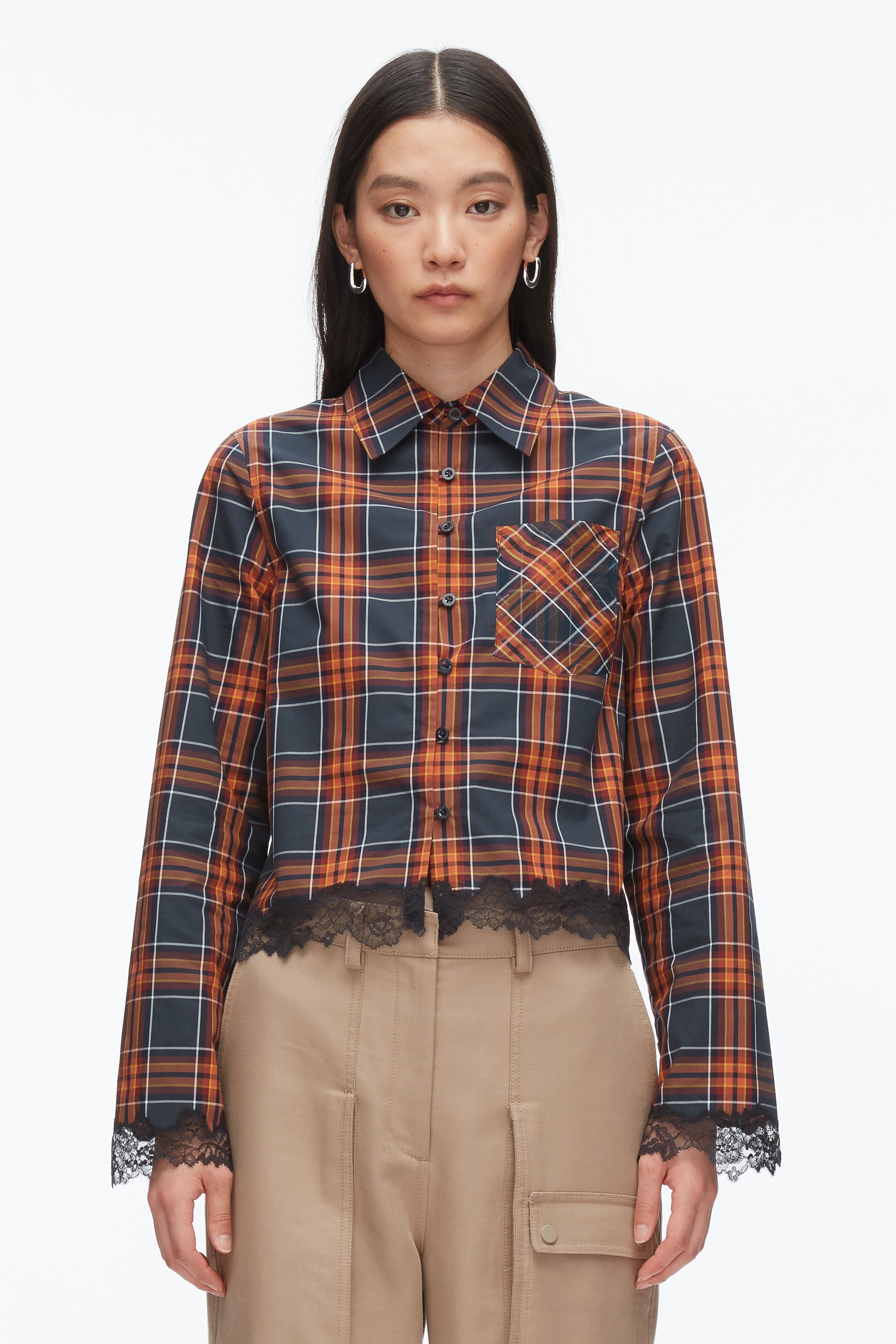 Dusk Multi Plaid Mix Cropped Shirt | 3.1 Phillip Lim