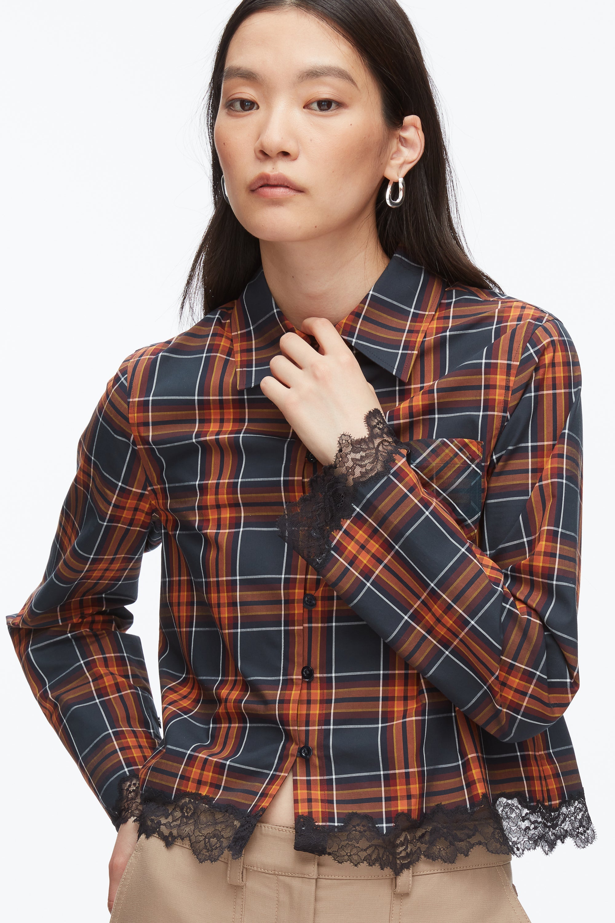 Dusk Multi Plaid Mix Cropped Shirt | 3.1 Phillip Lim