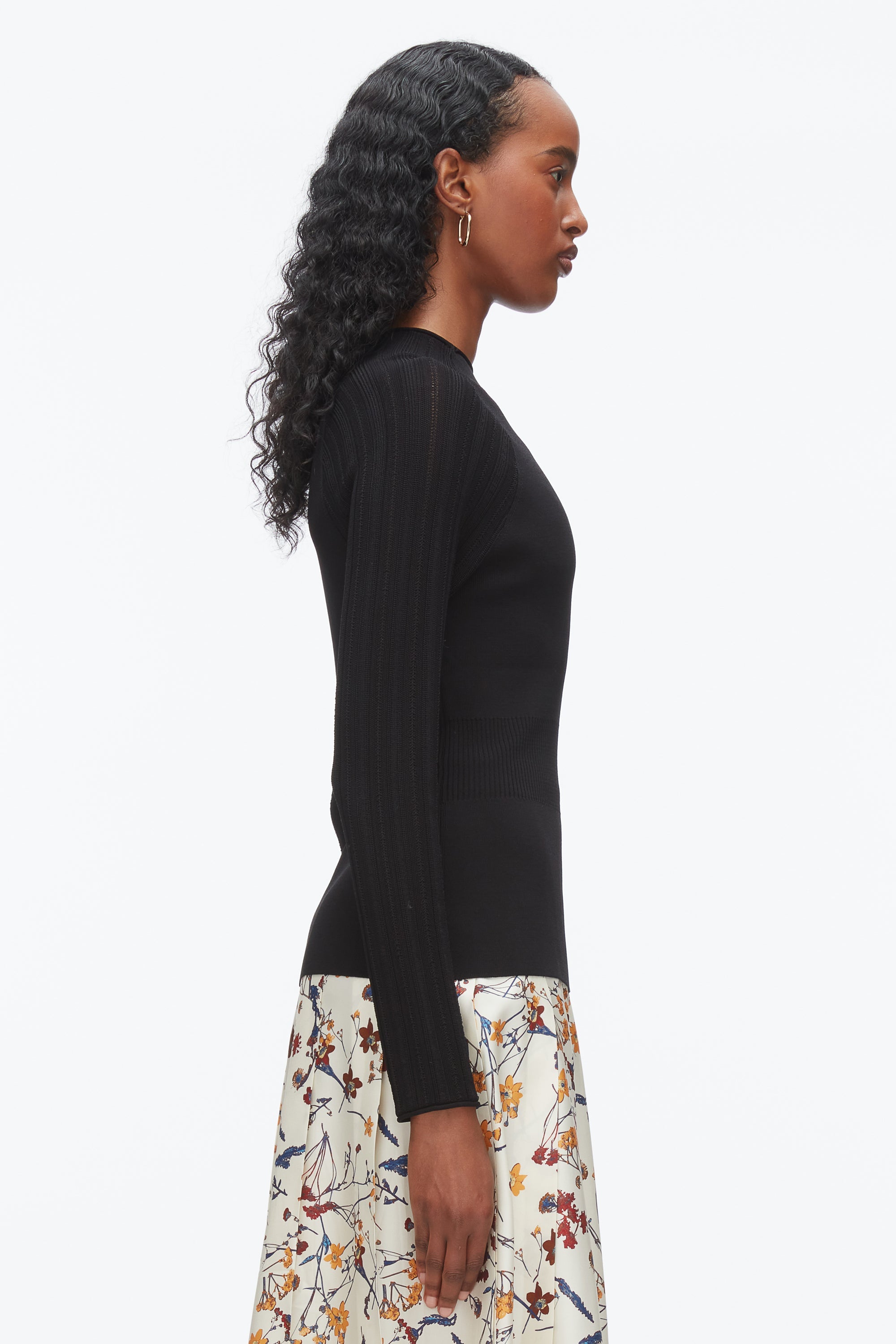 Black Compact Rib Mockneck Top | 3.1 Phillip Lim
