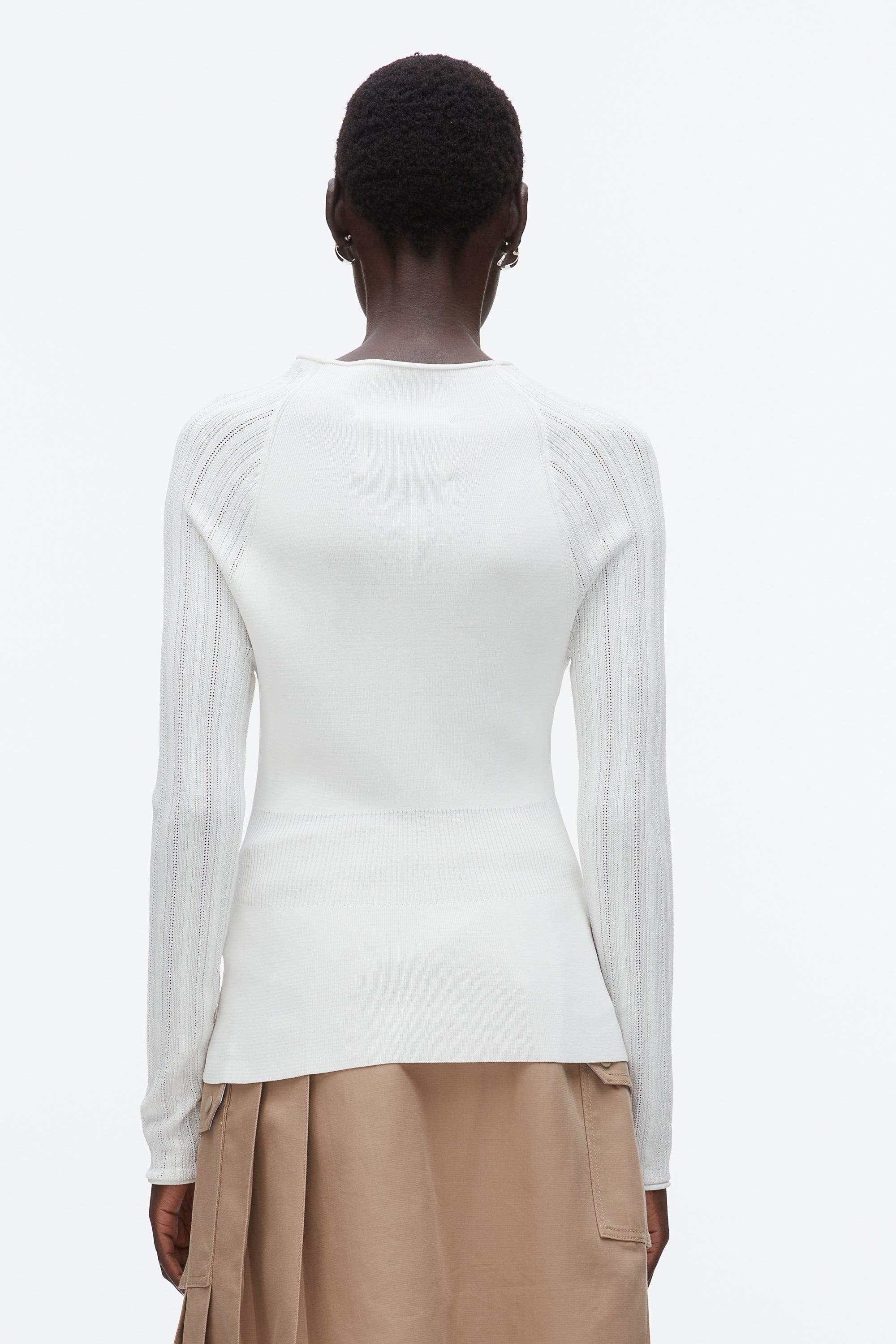 Ivory Compact Rib Mockneck Top | 3.1 Phillip Lim